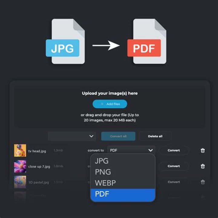 Can you convert a JPG to a PDF?