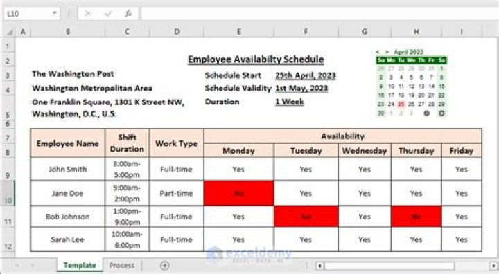 How do I create an employment availability schedule?
