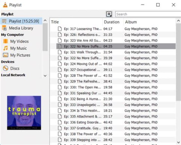 How do I show playlists in VLC Media Player?