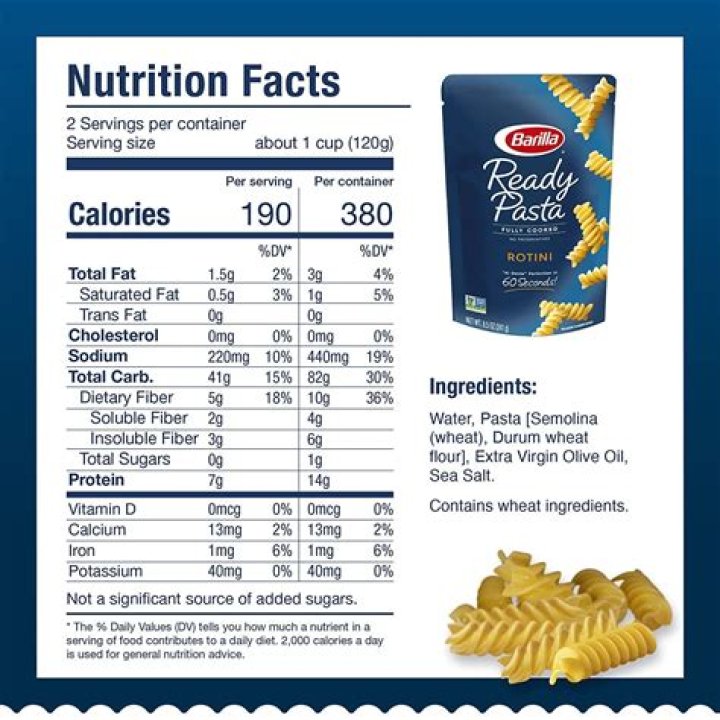 How many calories are in a box of Barilla pasta?