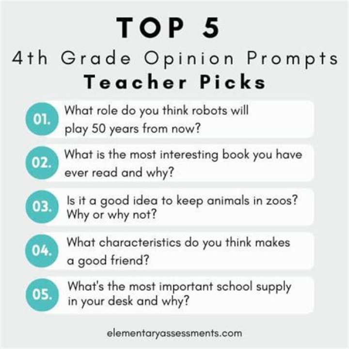 What are some good opinion topics for 4th graders?