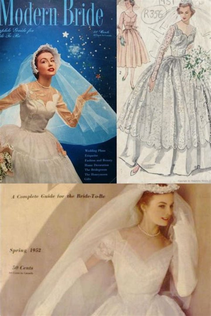 What did brides wear in the 1950s?