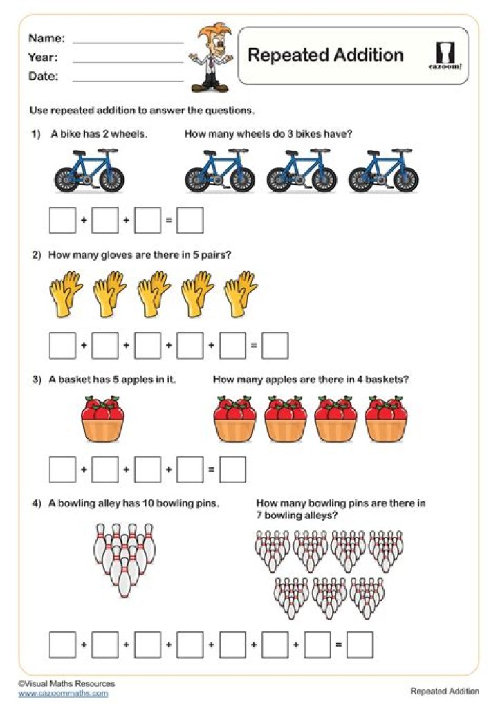 What is repeated addition worksheets?