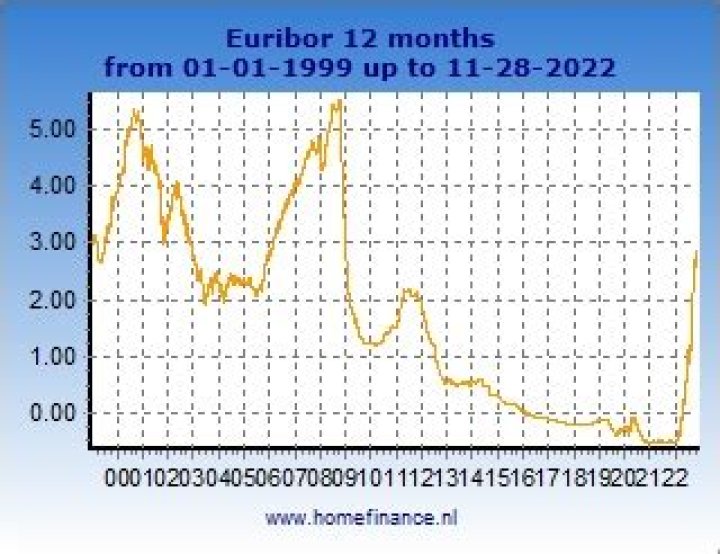 What is the current 12-month Euribor rate?