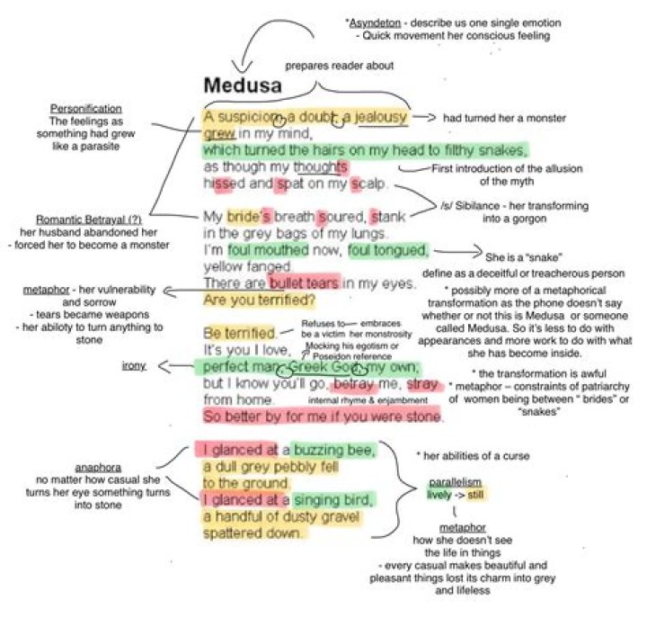 What is the message of the Medusa poem?