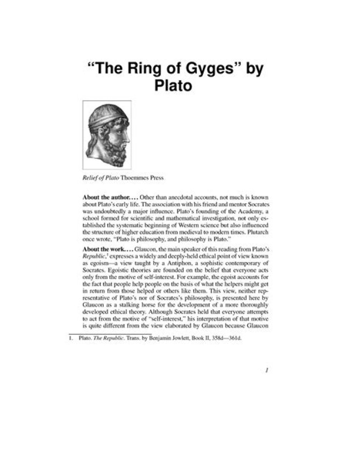 What is the moral of the Ring of Gyges story?