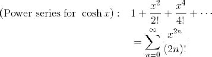 What is the power series for COSX?