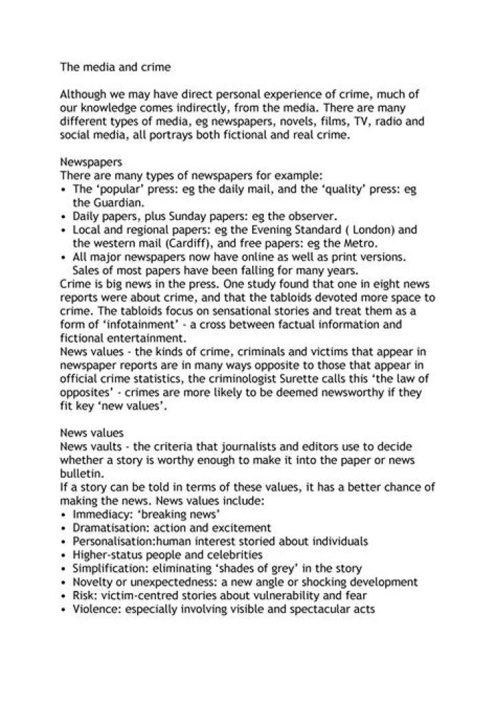 What is the relationship between the media and crime?