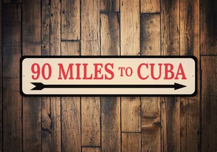 Where is the sign that says 90 miles to Cuba?
